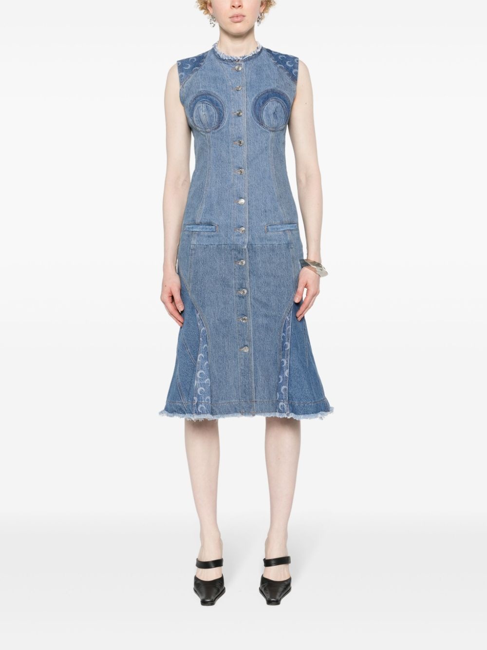 Regenerated denim midi dress - 2