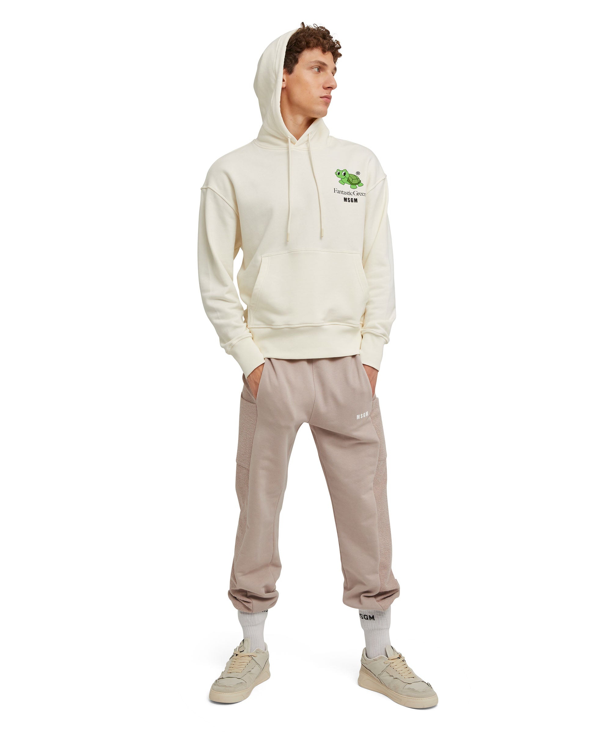 Organic cotton crewneck jogger pants from the MSGM Fantastic Green Capsule - 4