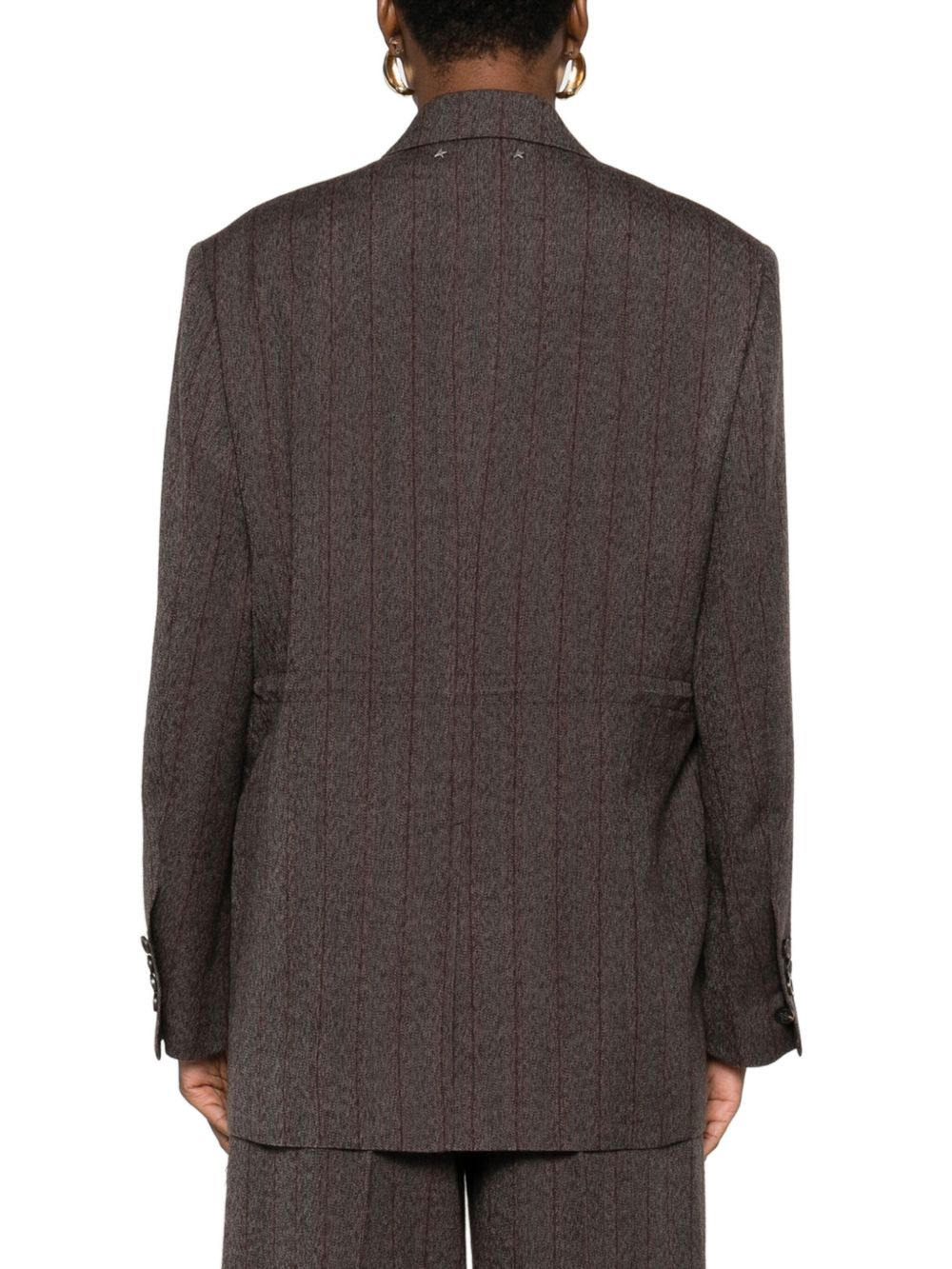 pinstripe butterfly-brooch blazer - 3