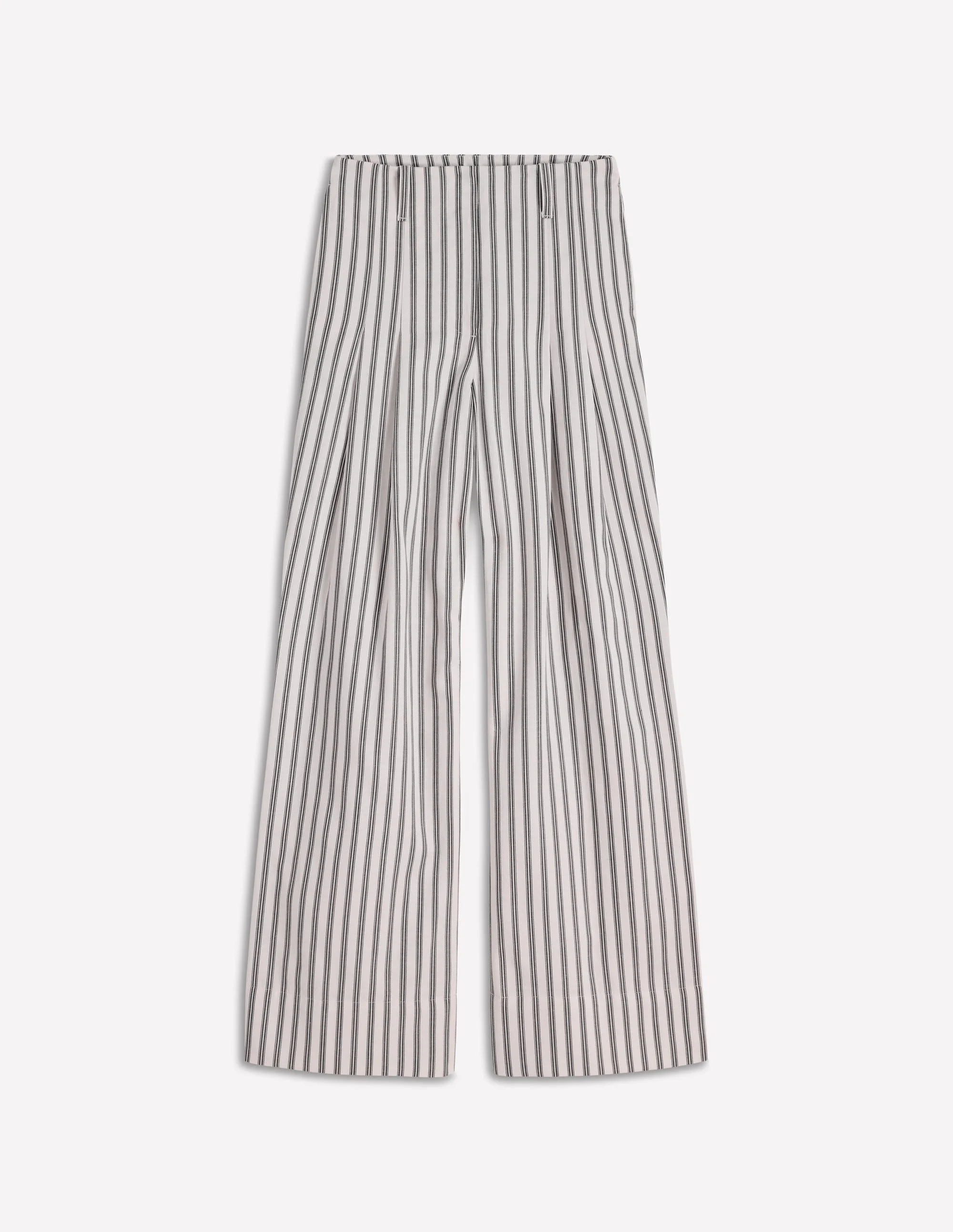 Mayfair Tailored Pants-Ivory, Navy Stripe - 1