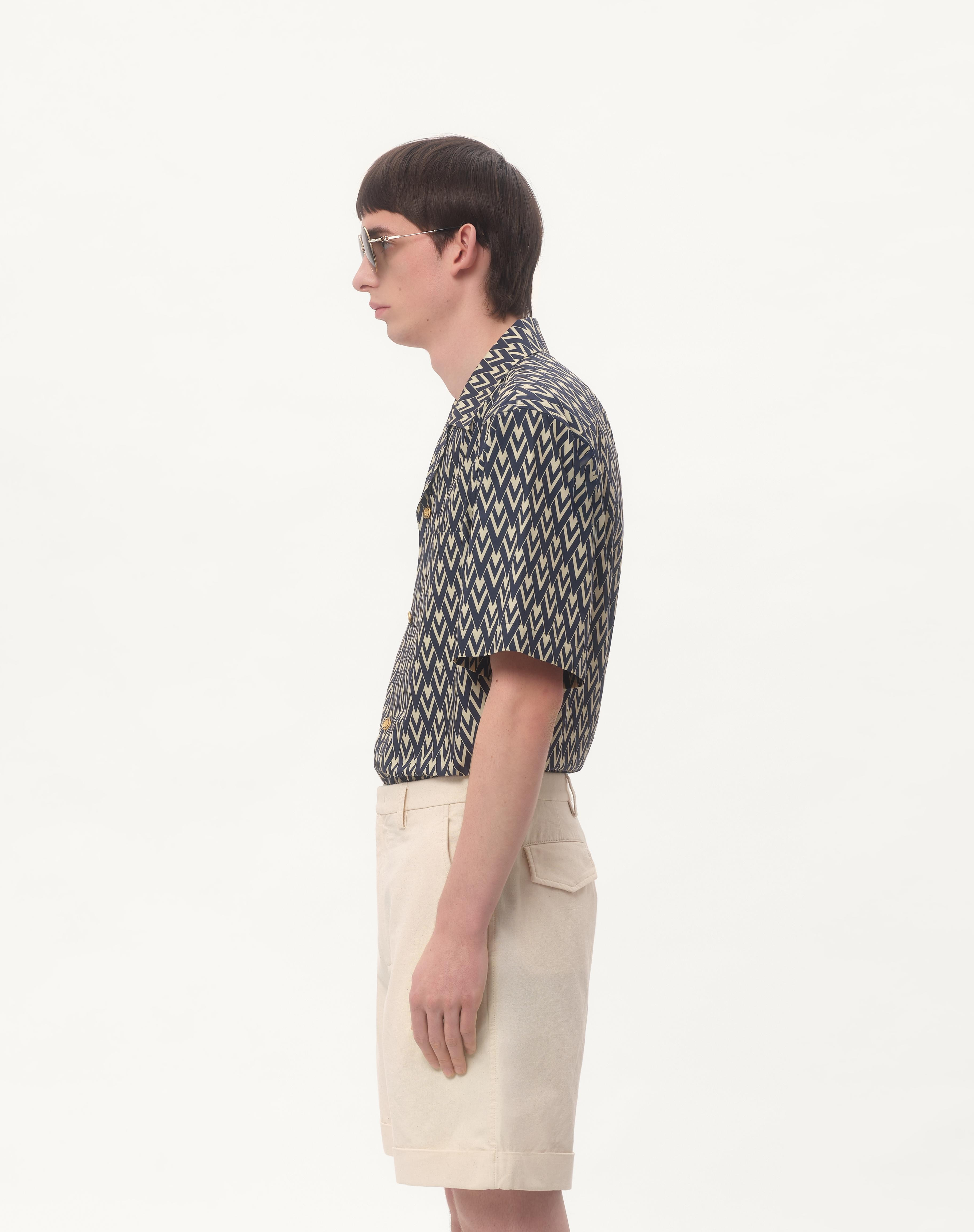 COTTON POPELINE BOWLING SHIRT WITH TOUTE LA V PRINT - 7