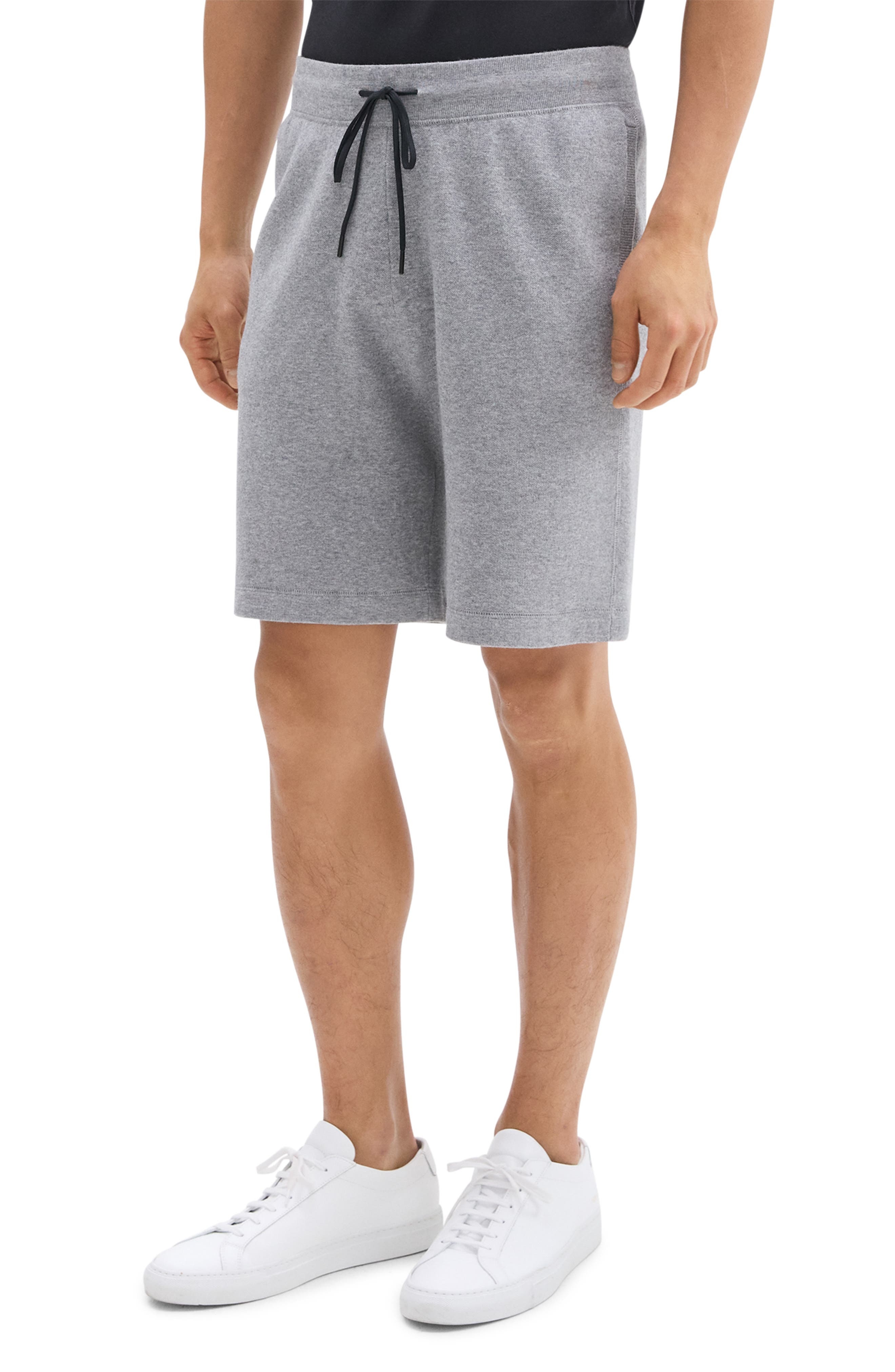 Theory Knit Drawstring Shorts in Melange Gray at Nordstrom - 1