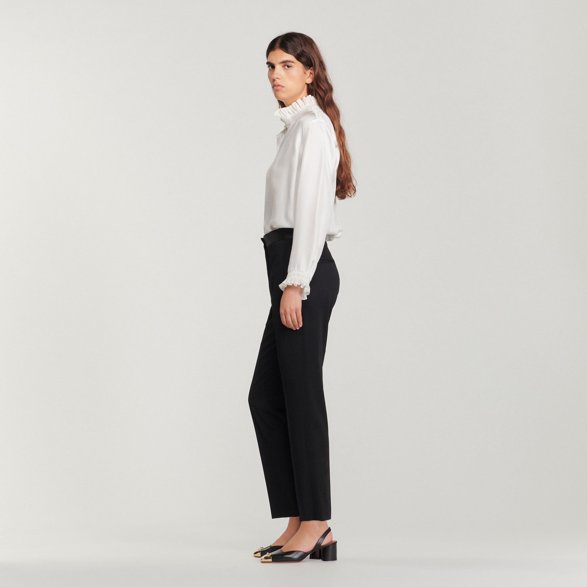 Pants with satin inset - 7