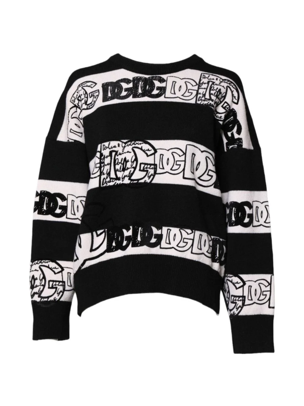 logo-print striped sweater - 1