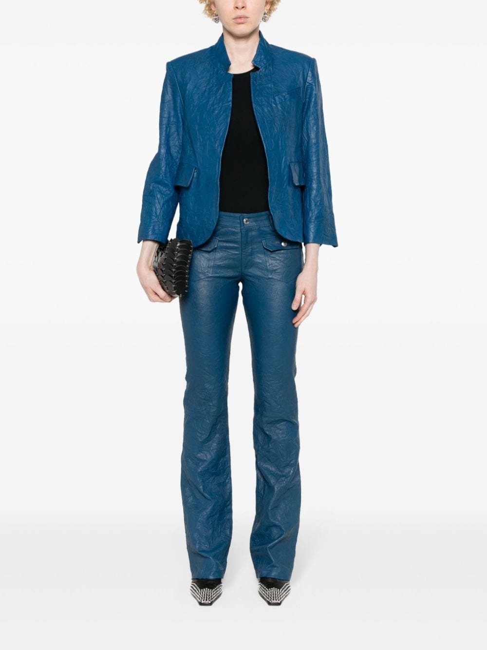 Verys crinkled leather blazer - 2