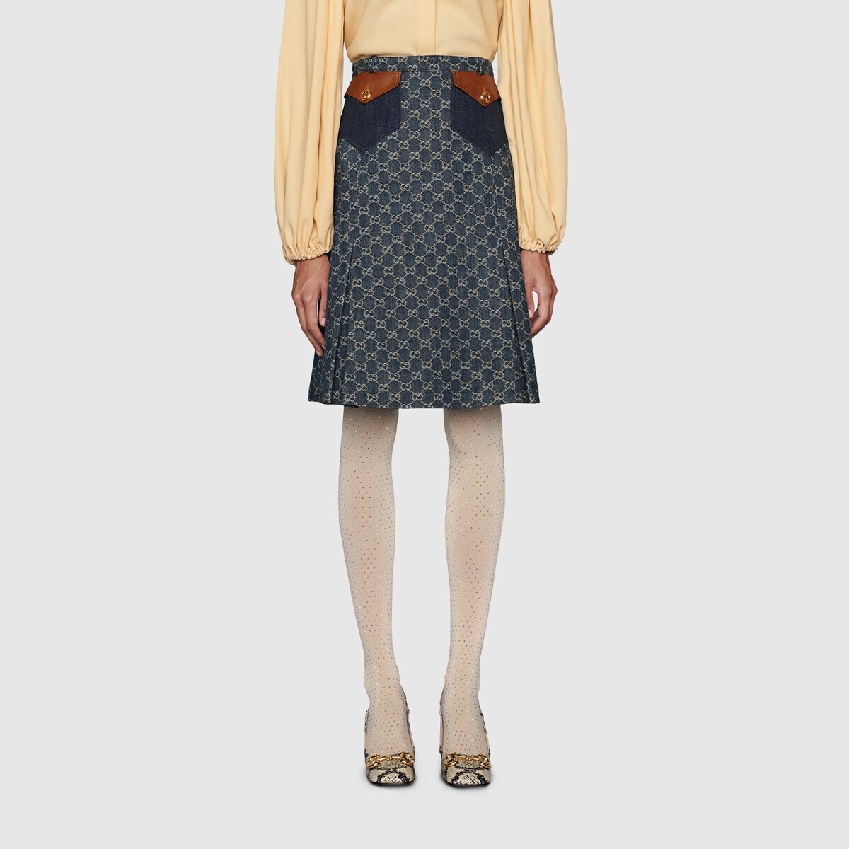 Washed organic denim skirt - 3