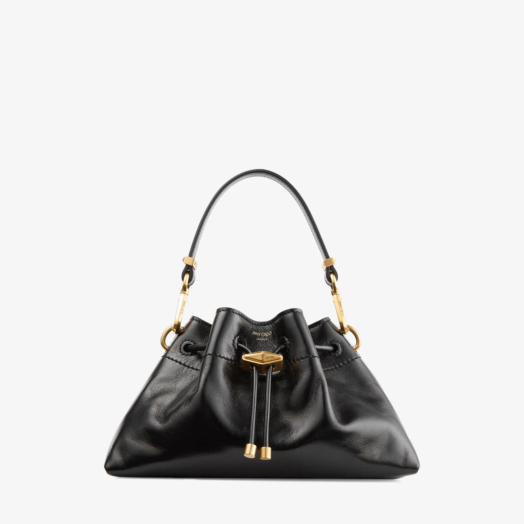 Cinch Small Black Soft Shiny Biker Leather Shoulder Bag - 1