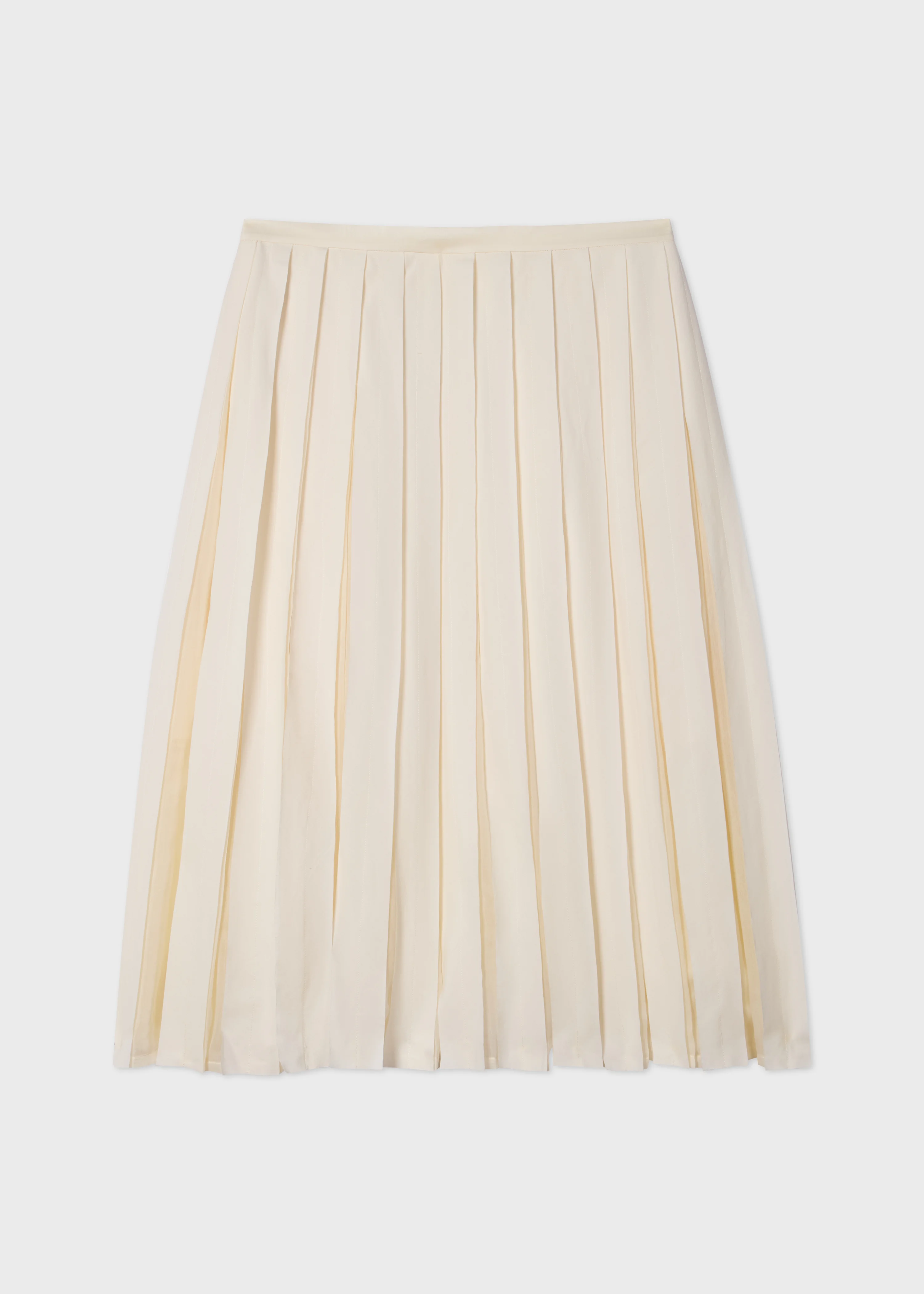 Women's Ecru Cotton-Silk Organza Pleated Skirt - 1