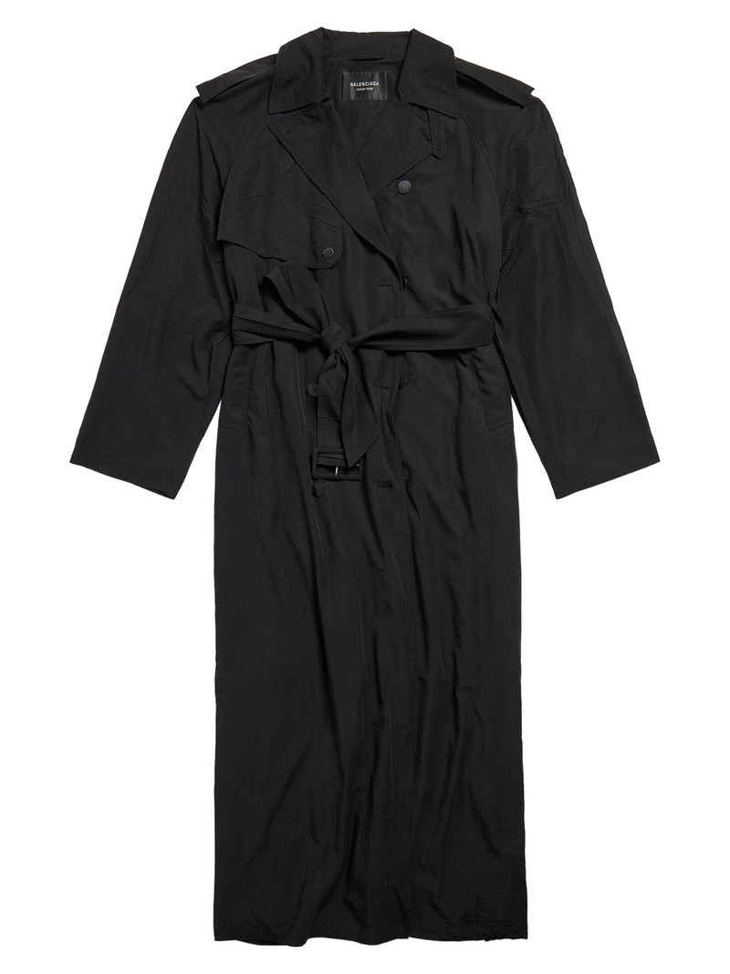 Men's Fluid Boxy Trenchcoat - Black 1