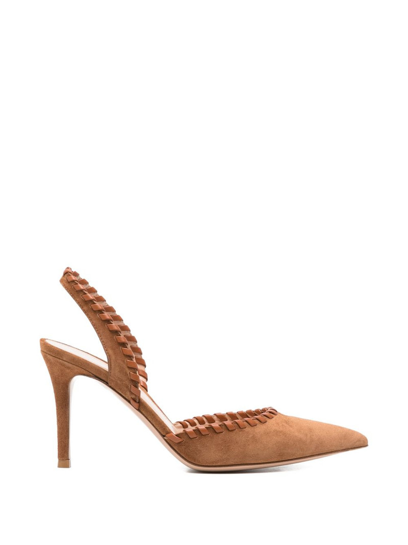 braided-trim suede sandals 1