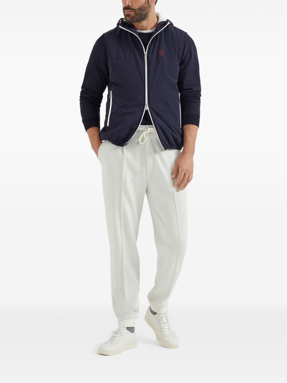 zip-up hooded gilet - 2