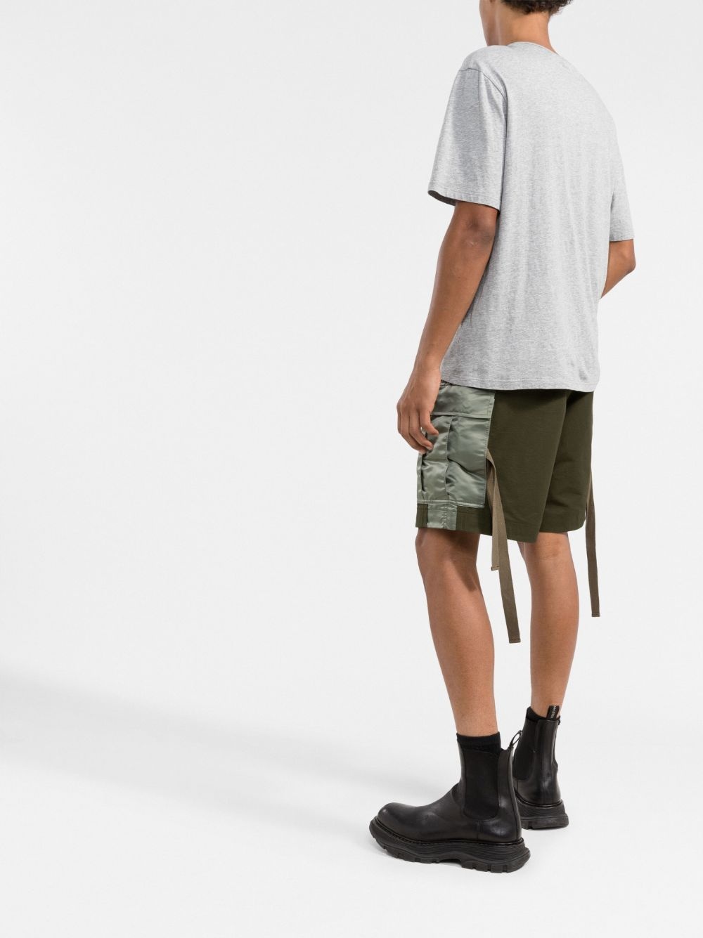 belted cotton-blend cargo shorts - 4