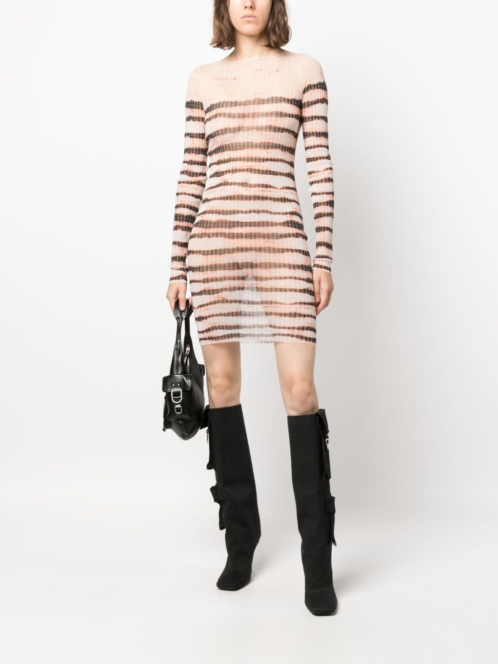 x KNWLS stripe-print crew-neck dress - 2