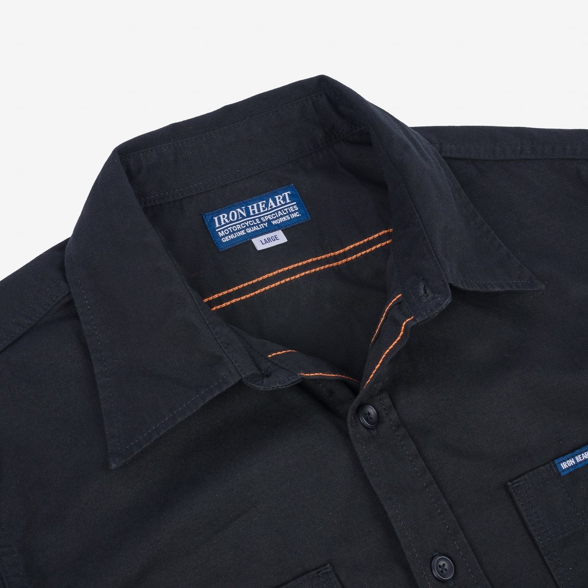 IHSH-395-BLK 7oz Fatigue Cloth Work Shirt - Black - 8