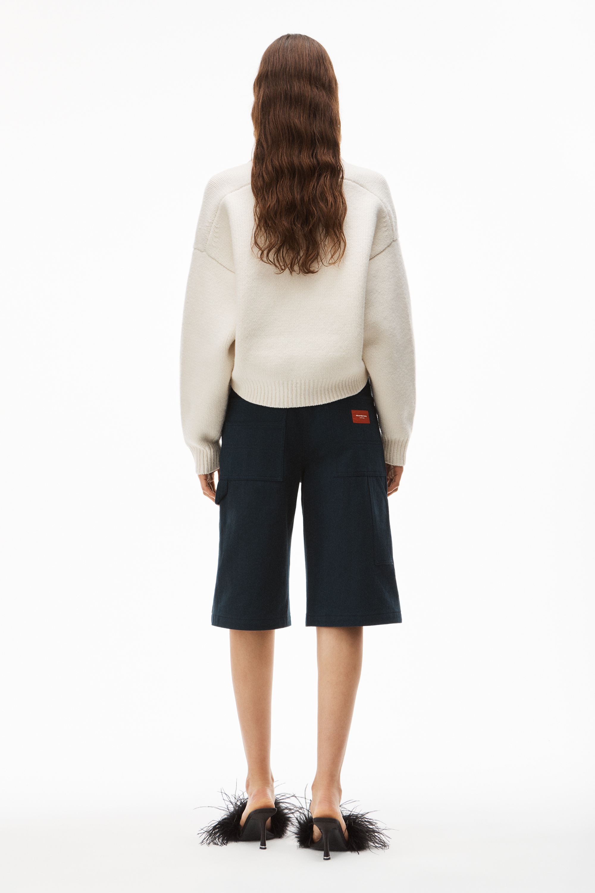 COLLARED V-NECK PULLOVER IN BOILED WOOL - 4