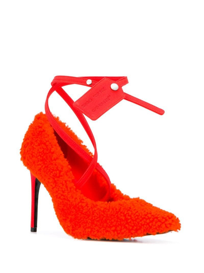 Off-White textured style ankle strap pumps outlook