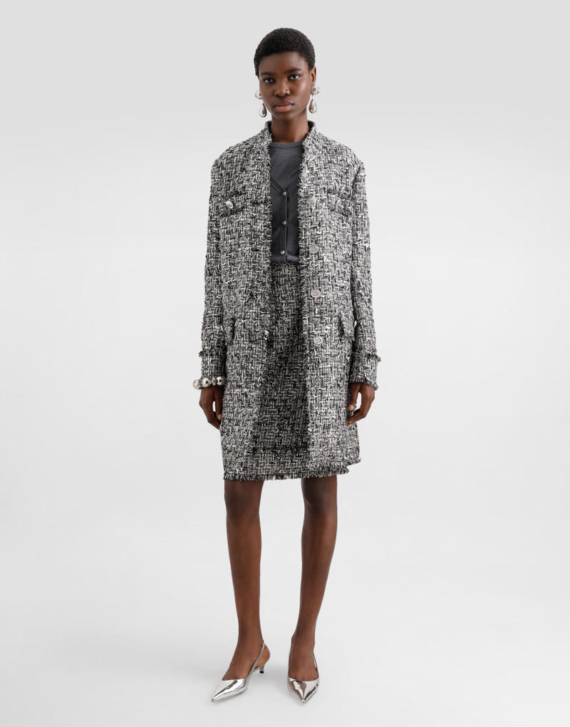 Dolce & Gabbana Raschel tweed midi pencil skirt outlook