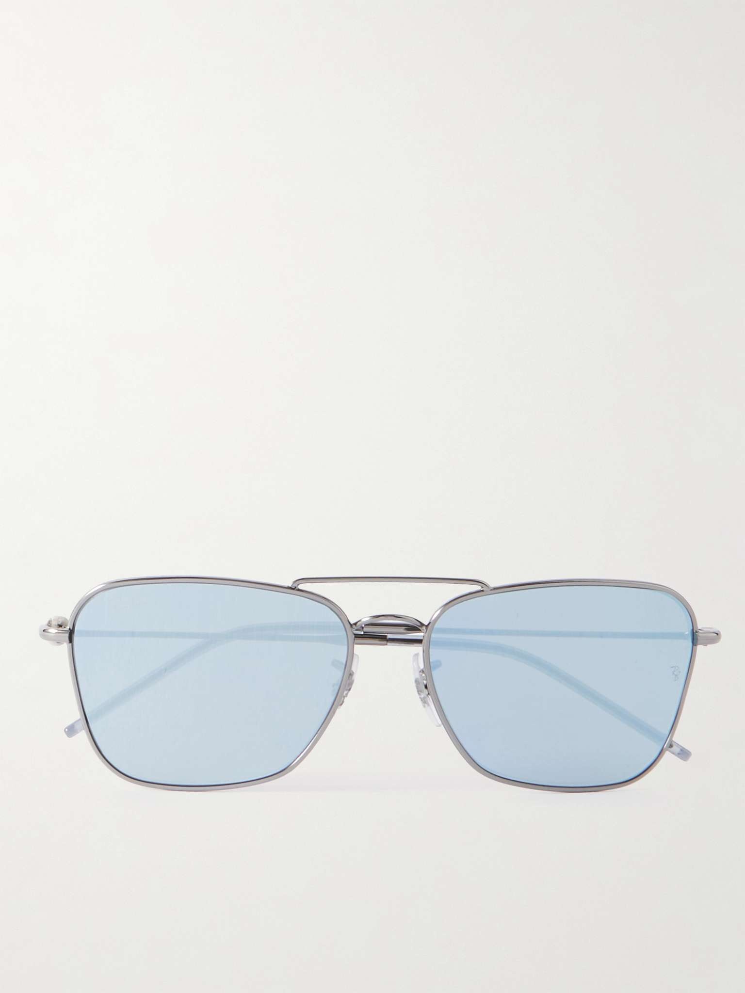 Caravan Reverse Square-Frame Silver-Tone Sunglasses - 1