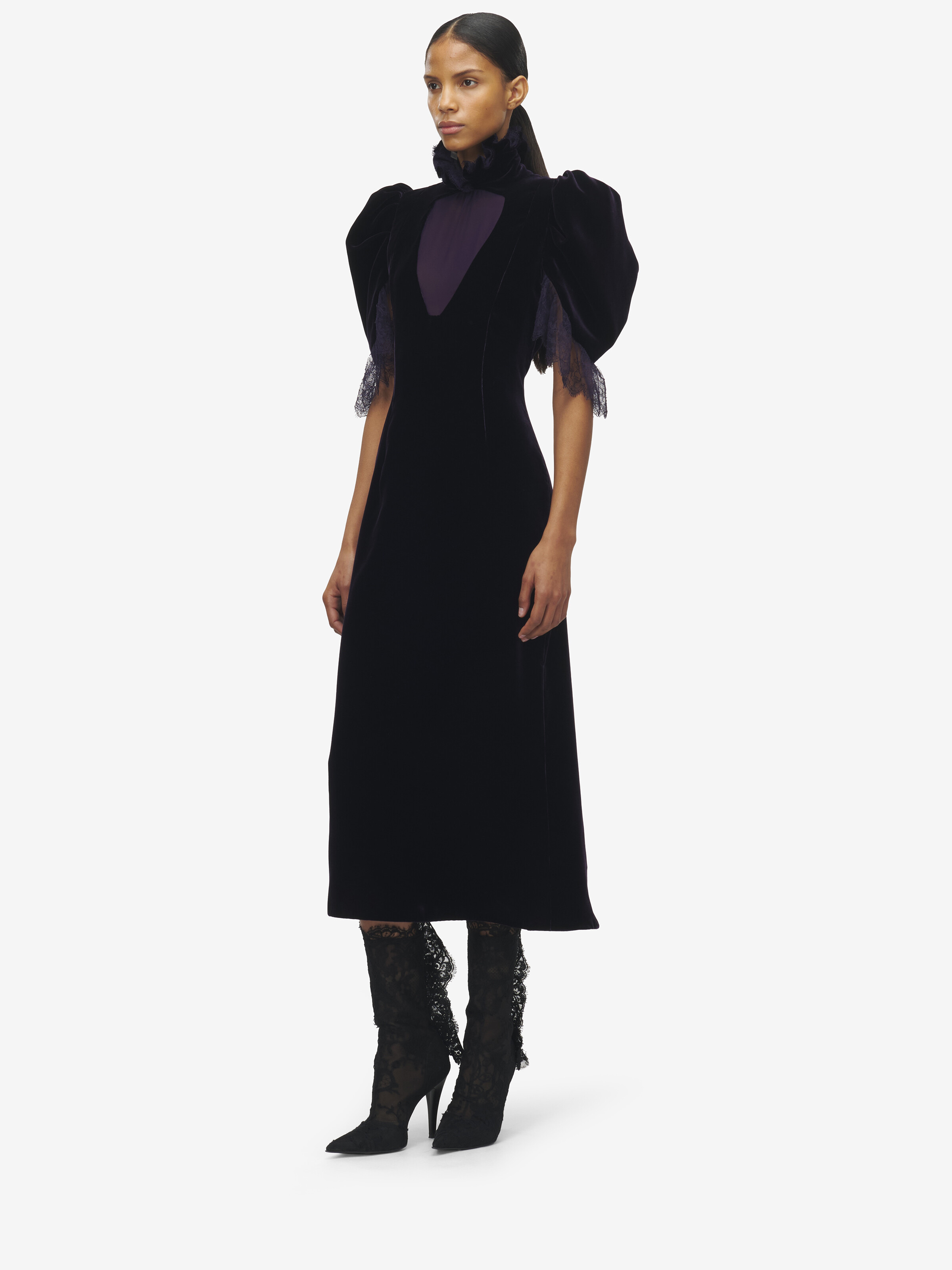 Fluid Velvet Evening Dress - 3