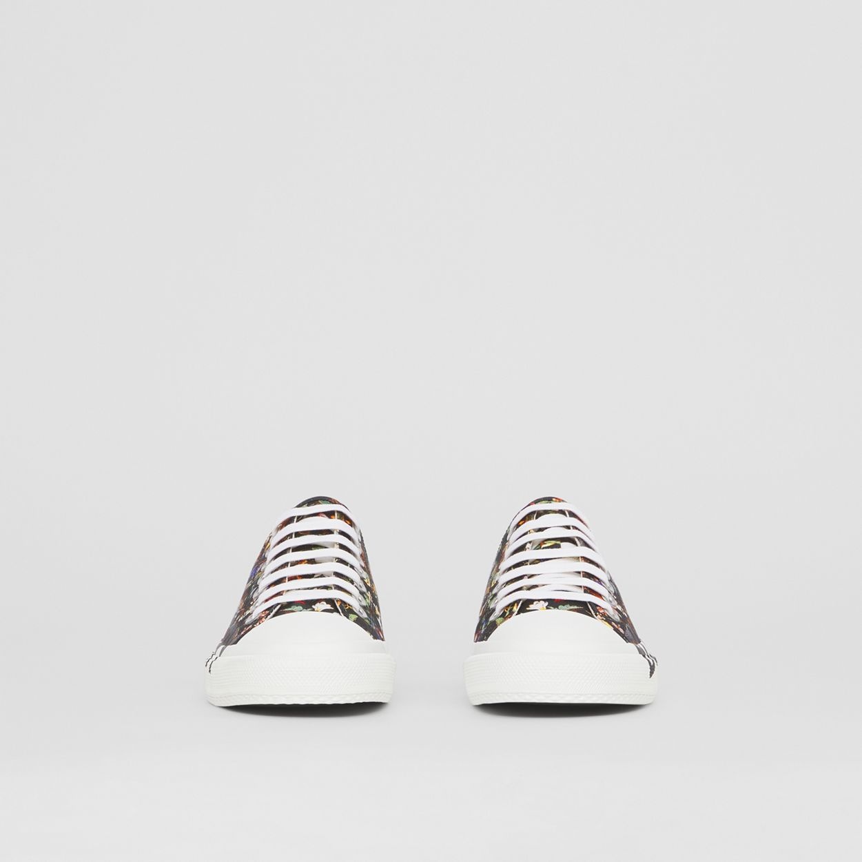Logo Detail Floral Print Cotton Sneakers - 5