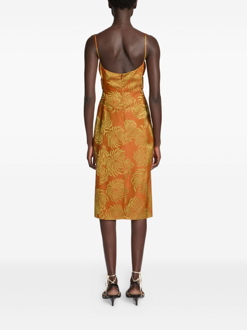 geometric-pattern midi dress - 4