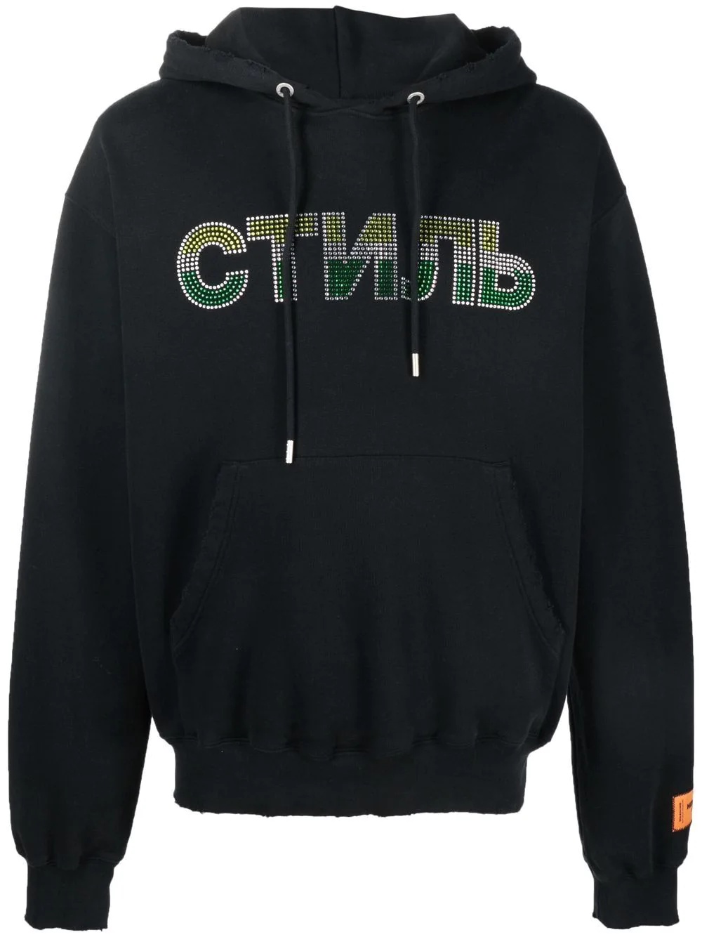 crystal-embellished logo hoodie - 1