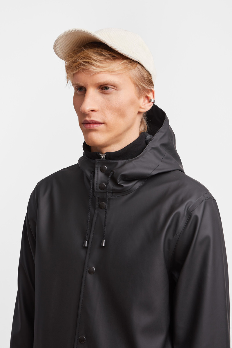 Stockholm Long Print Raincoat Black 7