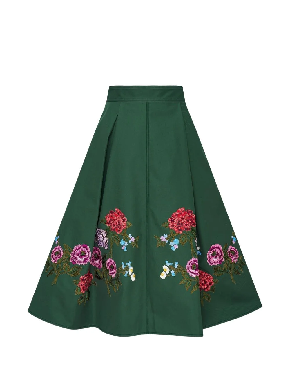 floral-embroidered pleated skirt - 1