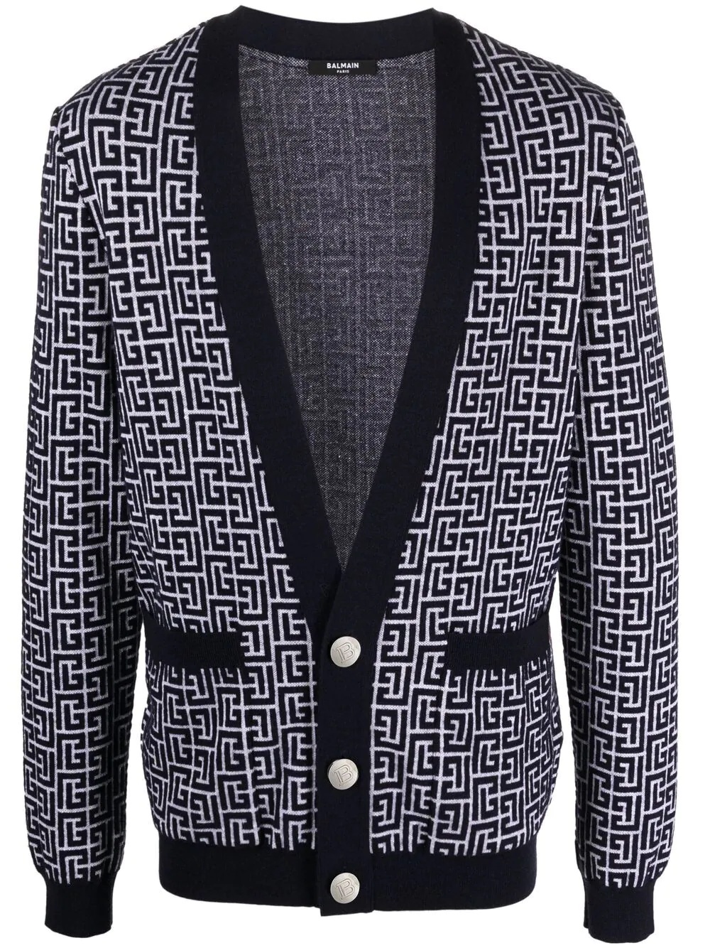 monogram-jacquard cardigan - 1