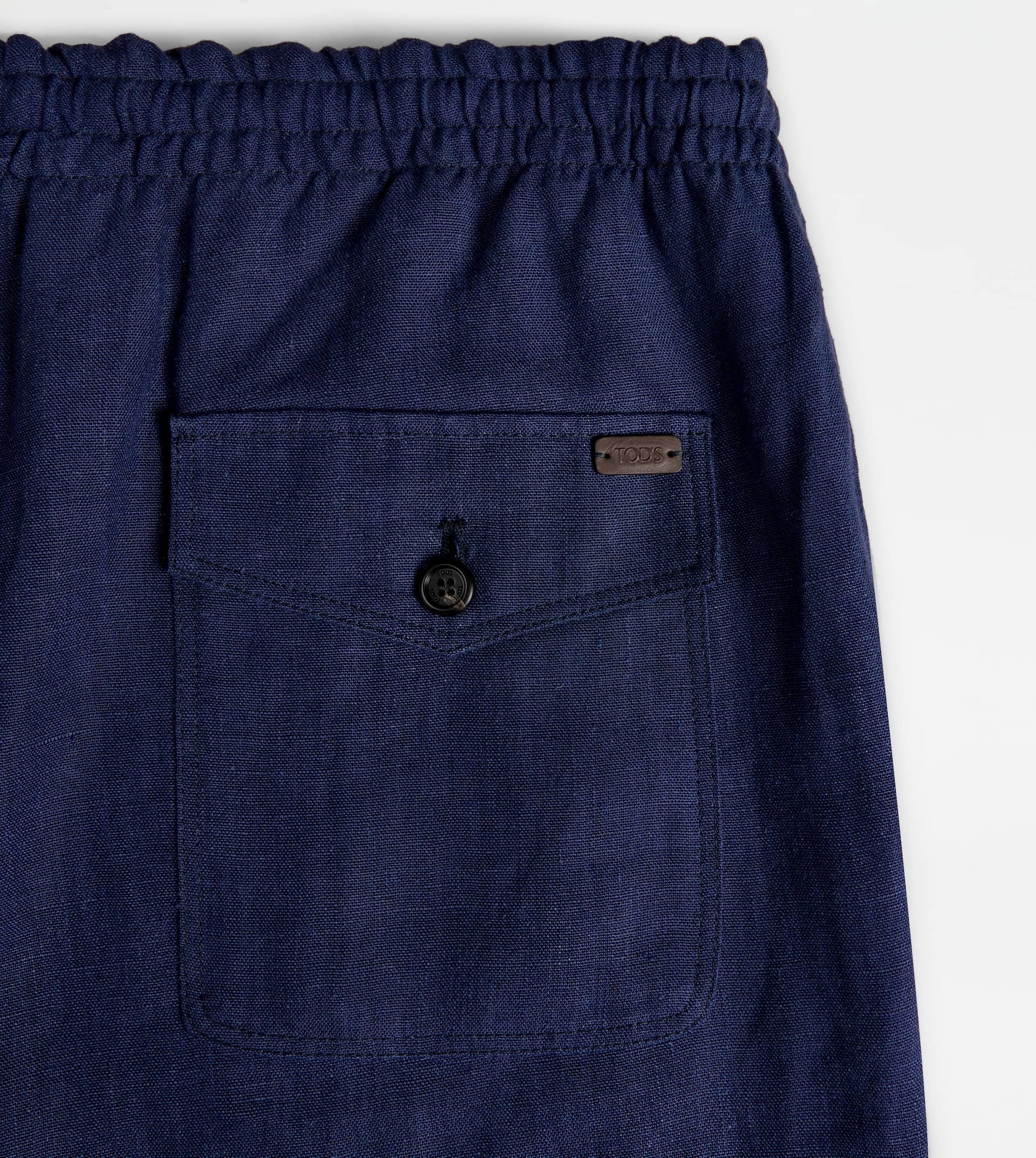 PANTS IN LINEN WITH DRAWSTRING - BLUE - 5