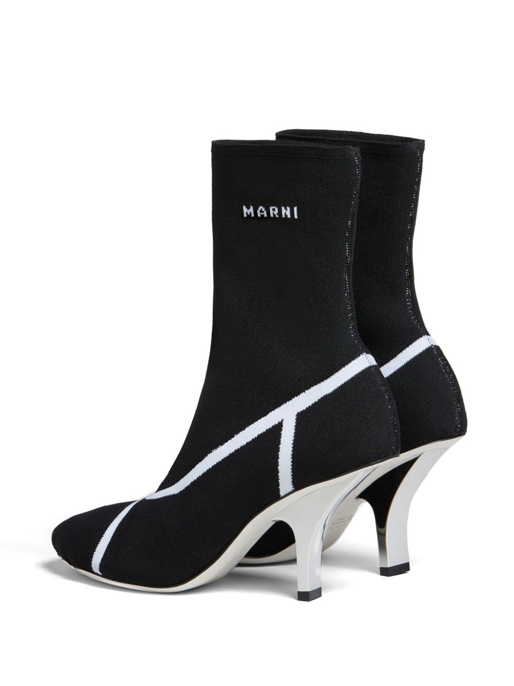 logo intarsia-knit ankle boots - 3