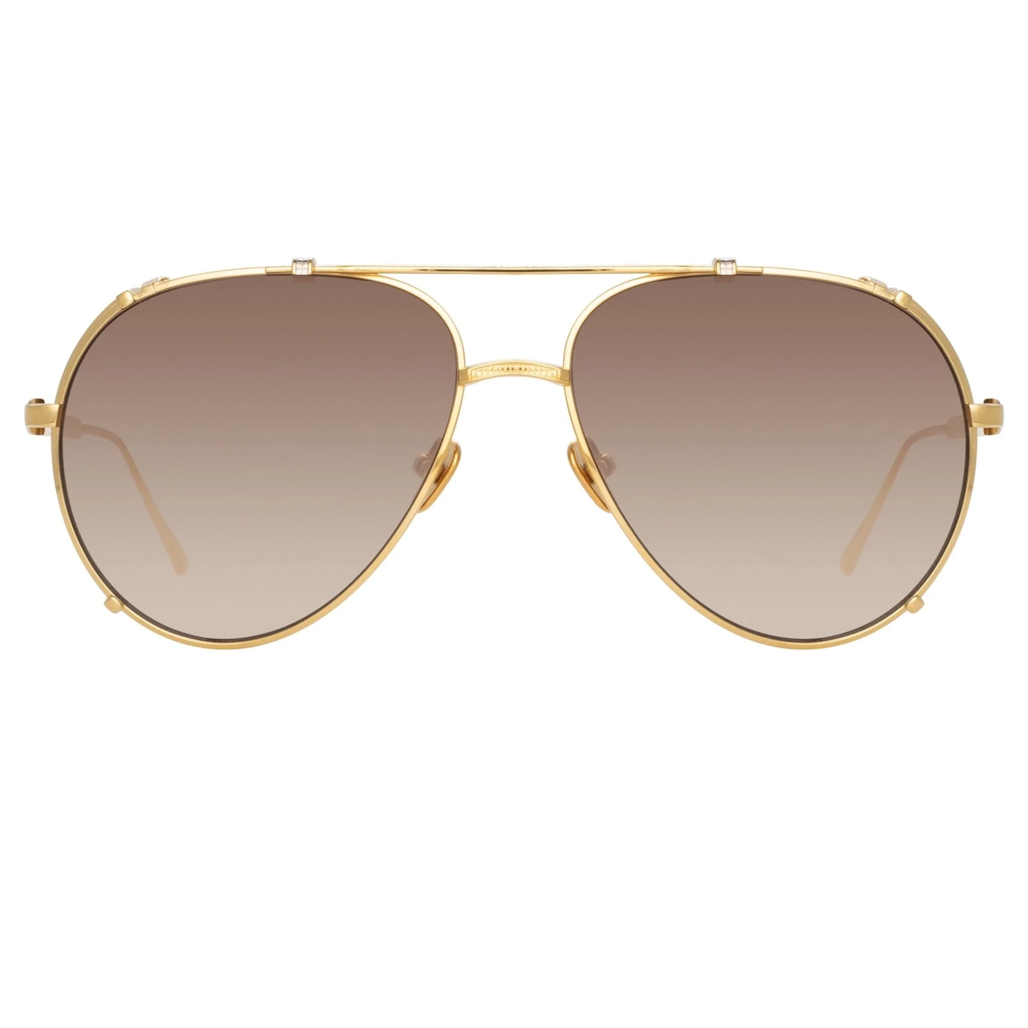 NEWMAN AVIATOR SUNGLASSES IN YELLOW GOLD - 1