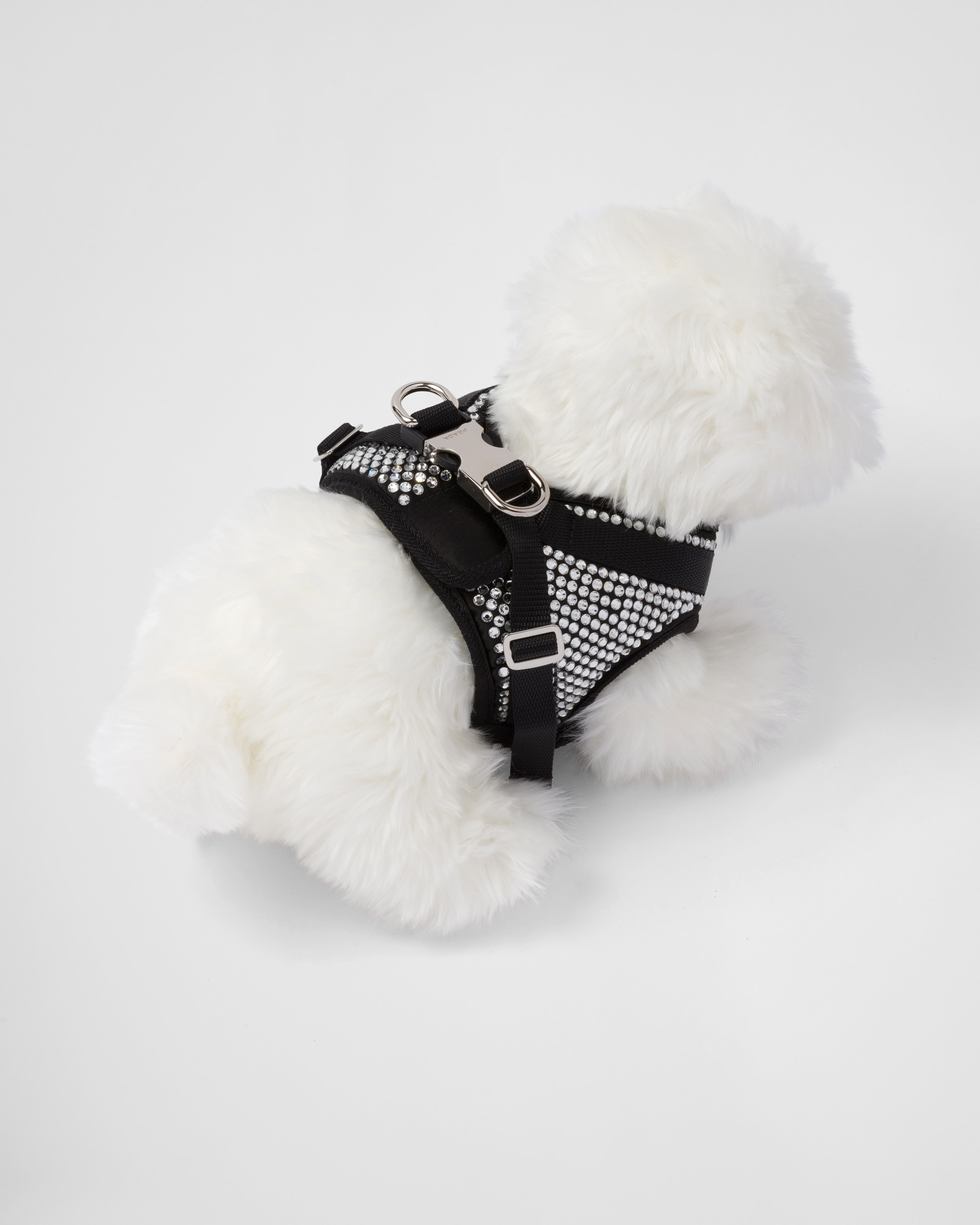 Crystal-studded satin dog harness - 2