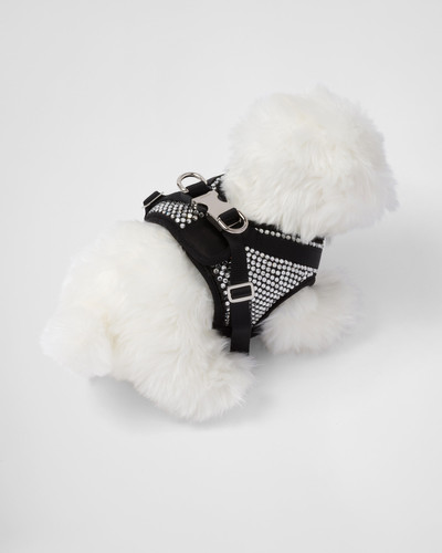 Prada Crystal-studded satin dog harness outlook