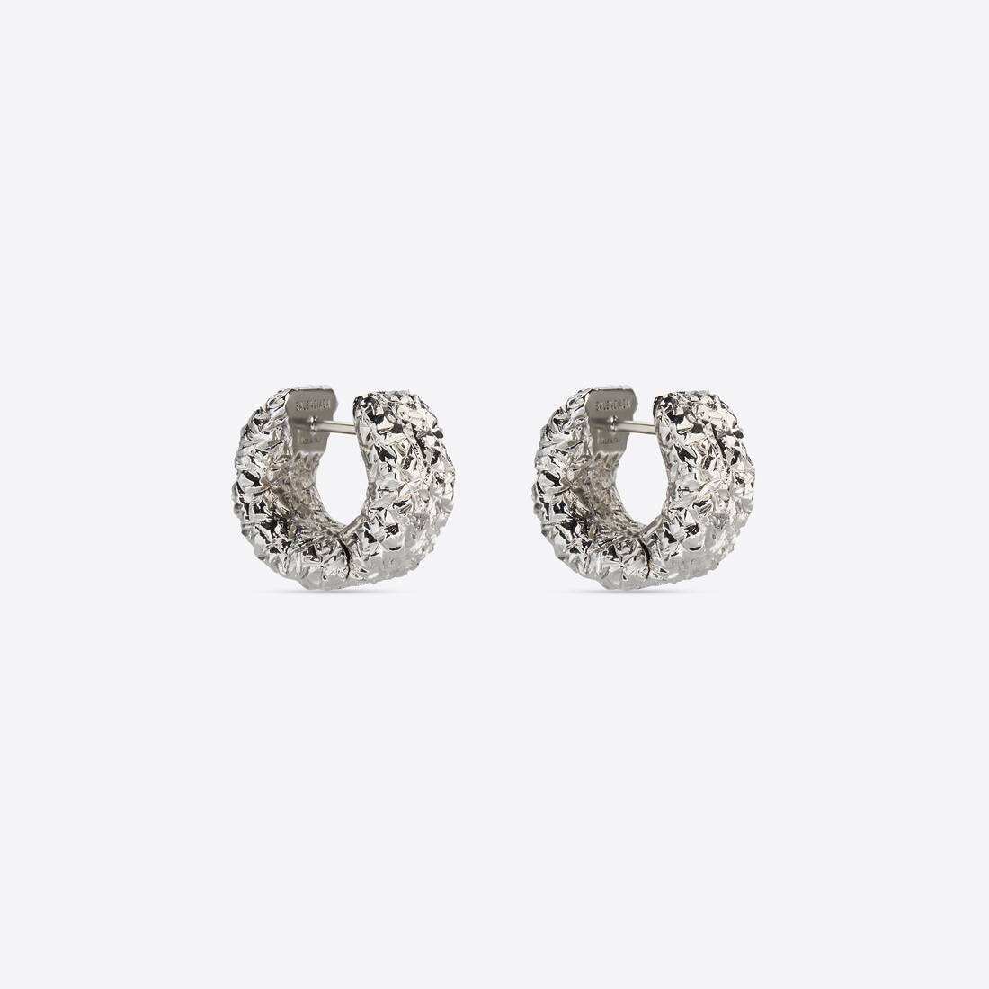 Alu Hoop Earrings  in Silver - 5
