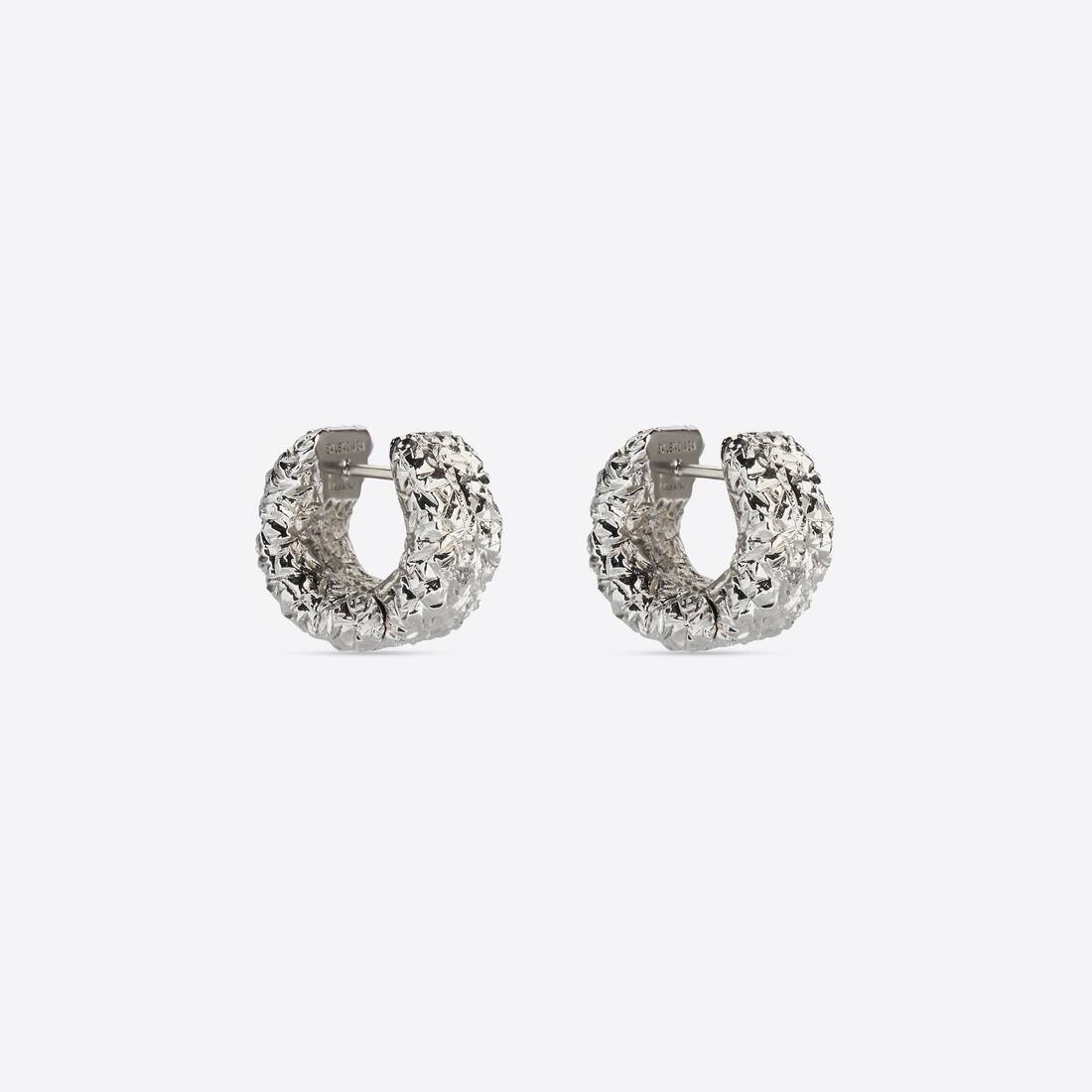 Alu Hoop Earrings  in Silver - 2