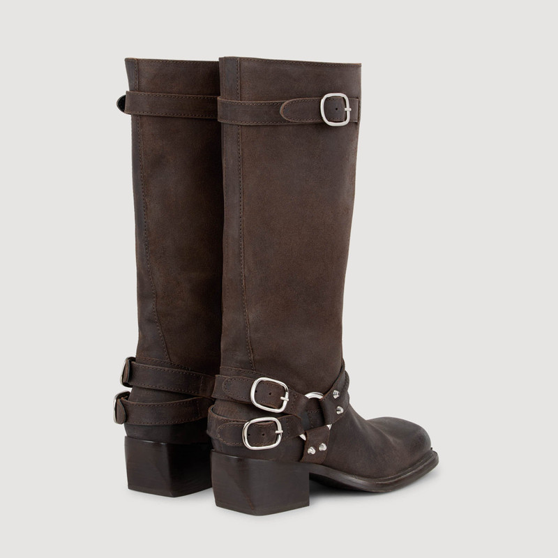 LEATHER BUCKLE BOOTS 4