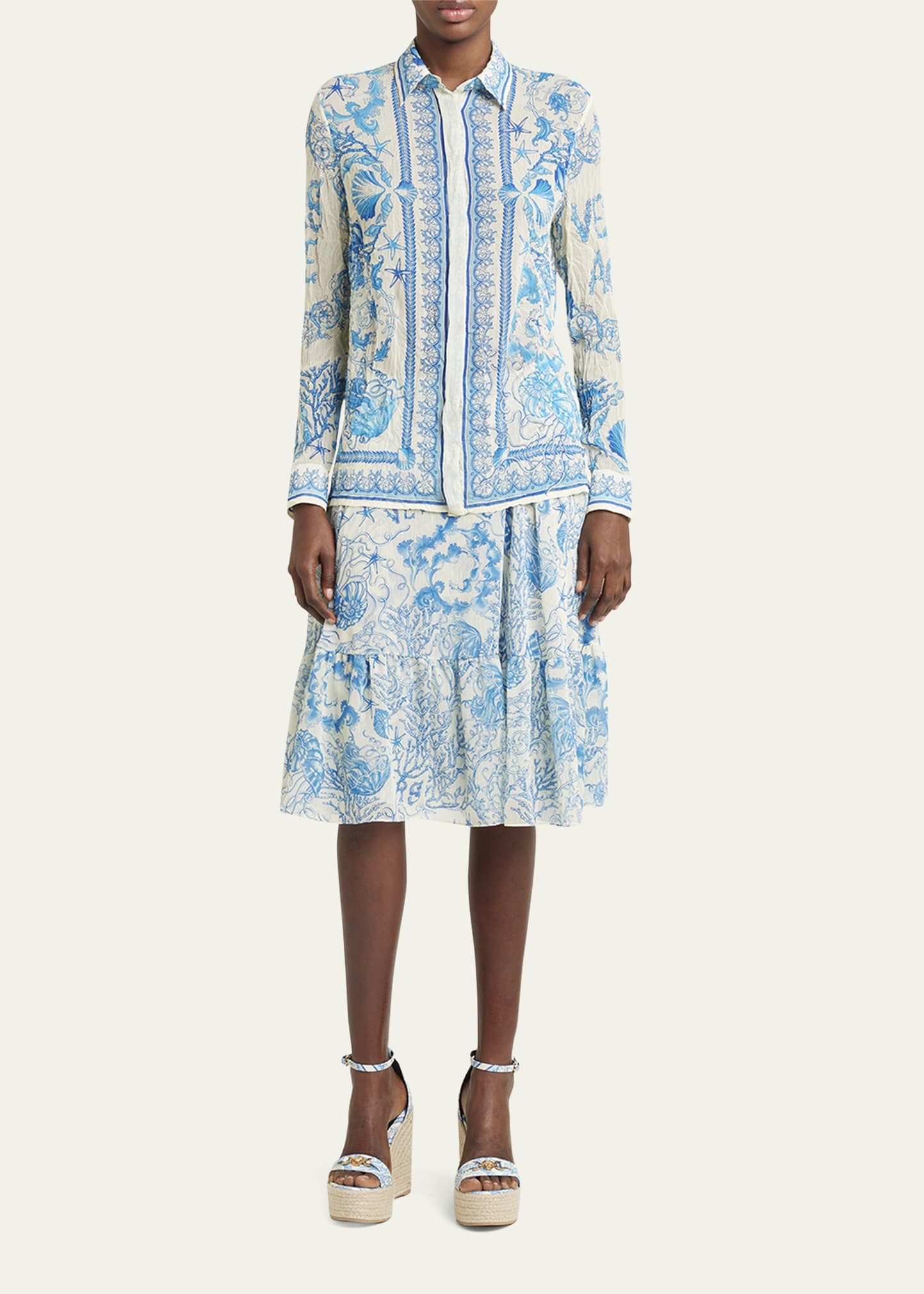 Underwater Barocco Foulard Bicolor Crinkle Skirt - 2