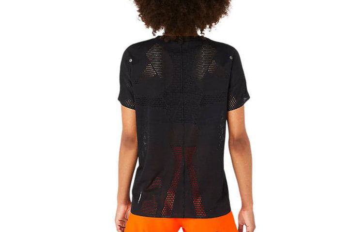 (WMNS) ASICS Metarun Running T-shirt 'Black' 2012C976-001 - 2