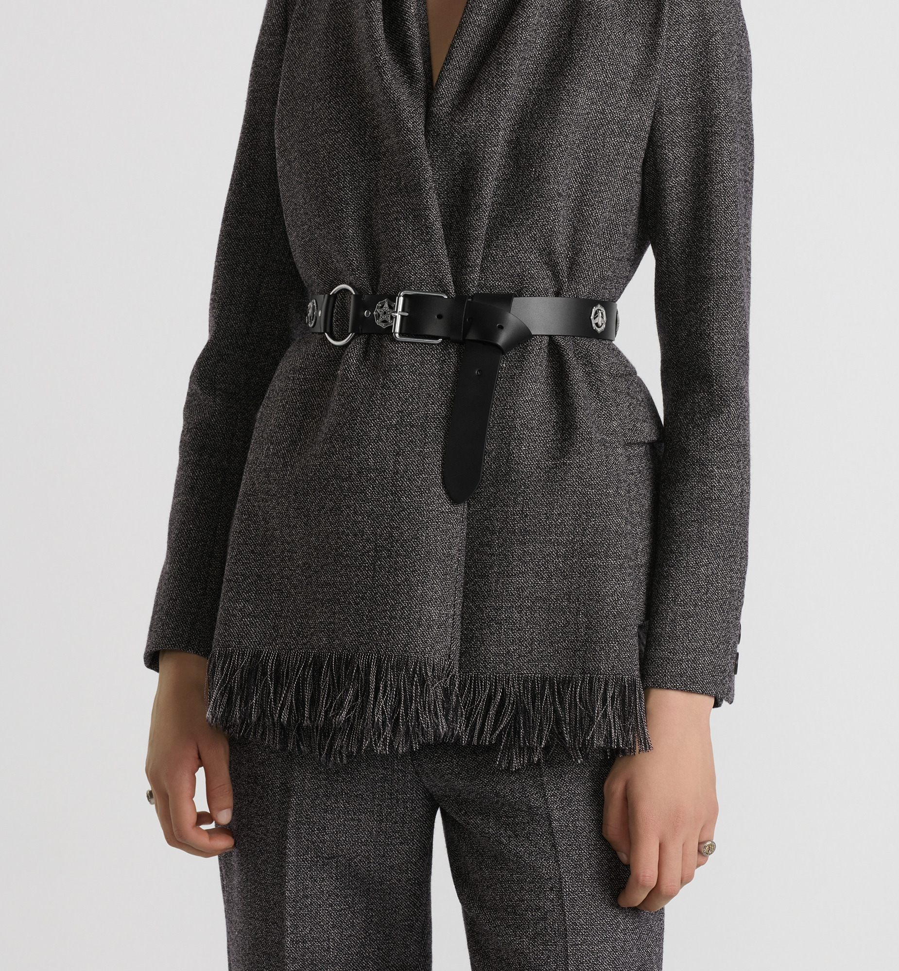 Belted Jacket with Removable Scarf - 4