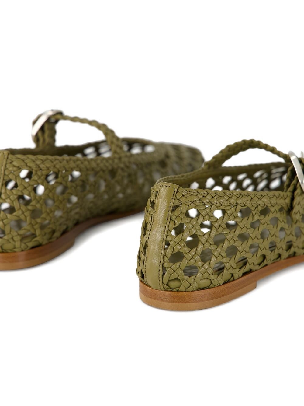 woven lather ballet flats - 5