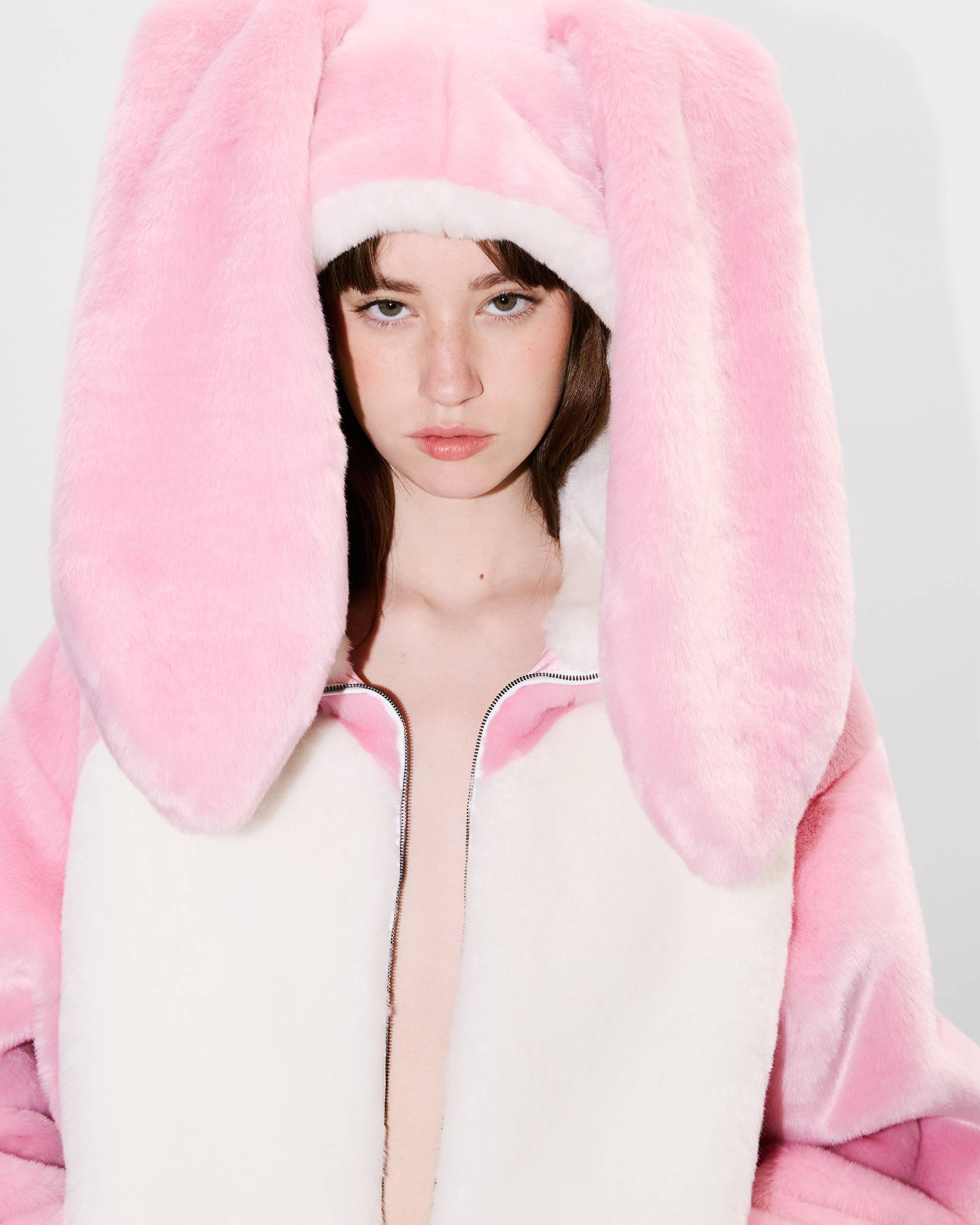 Bunny hooded jacket in fake fur - 6