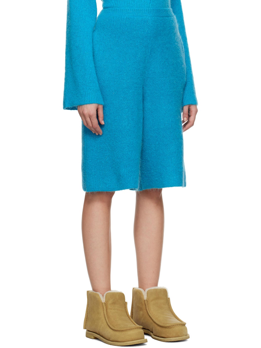 Blue Knitted Shorts - 2