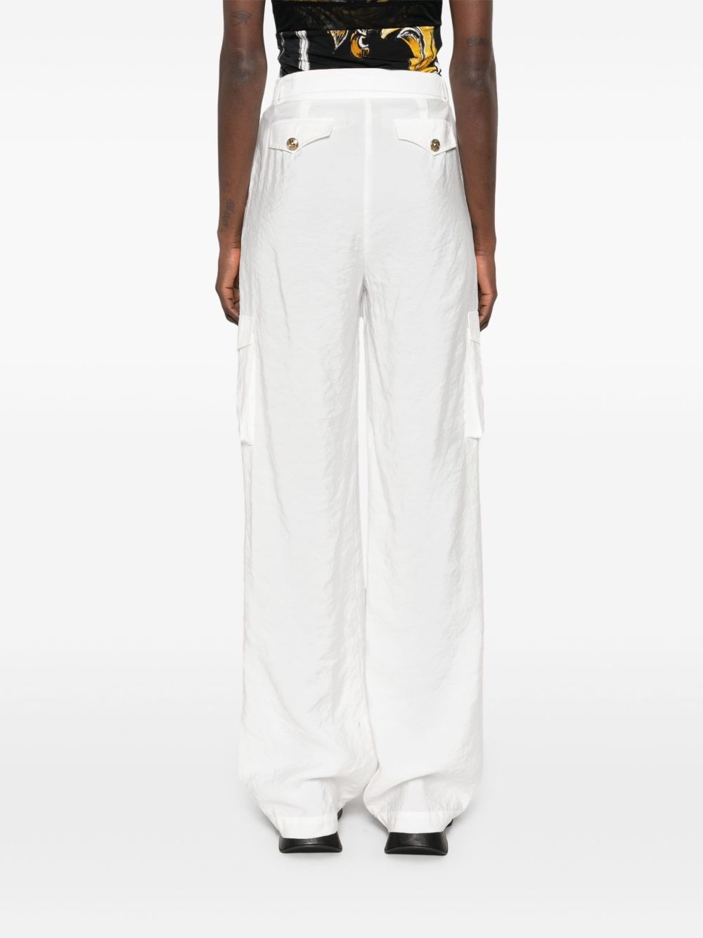 crinkled-finish cargo pants - 4