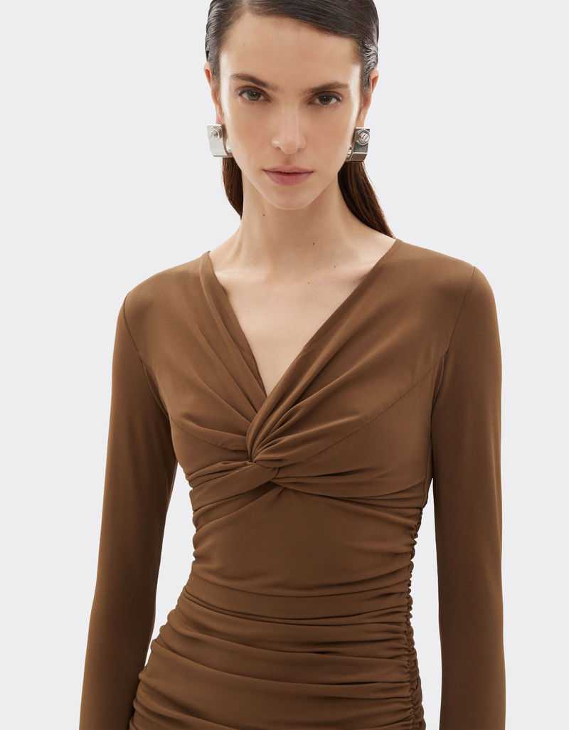 Mini dress in viscose crepe jersey 5
