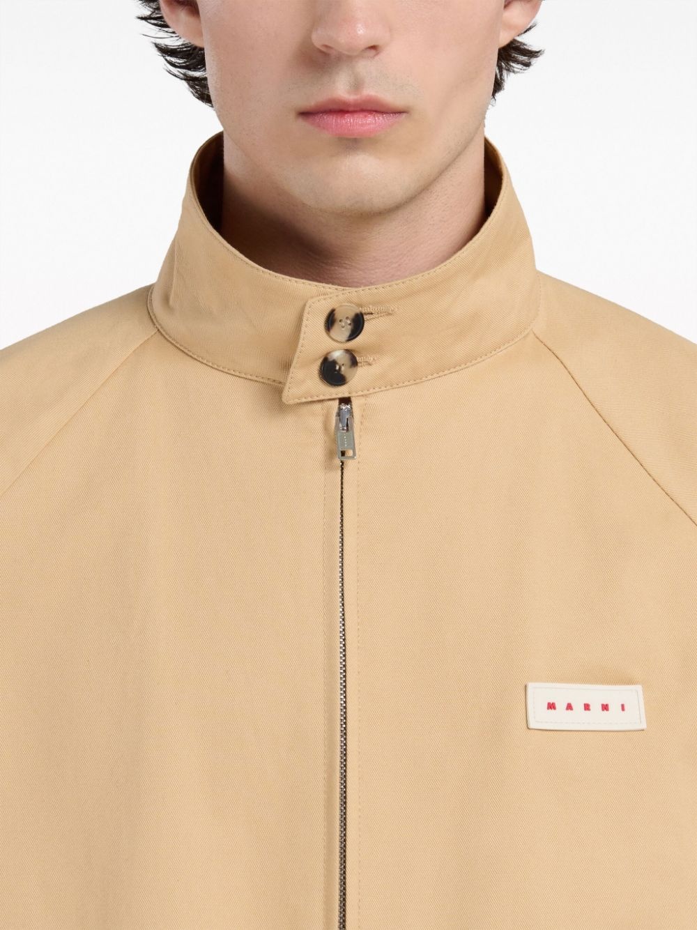 logo-patch cotton bomber jacket - 5