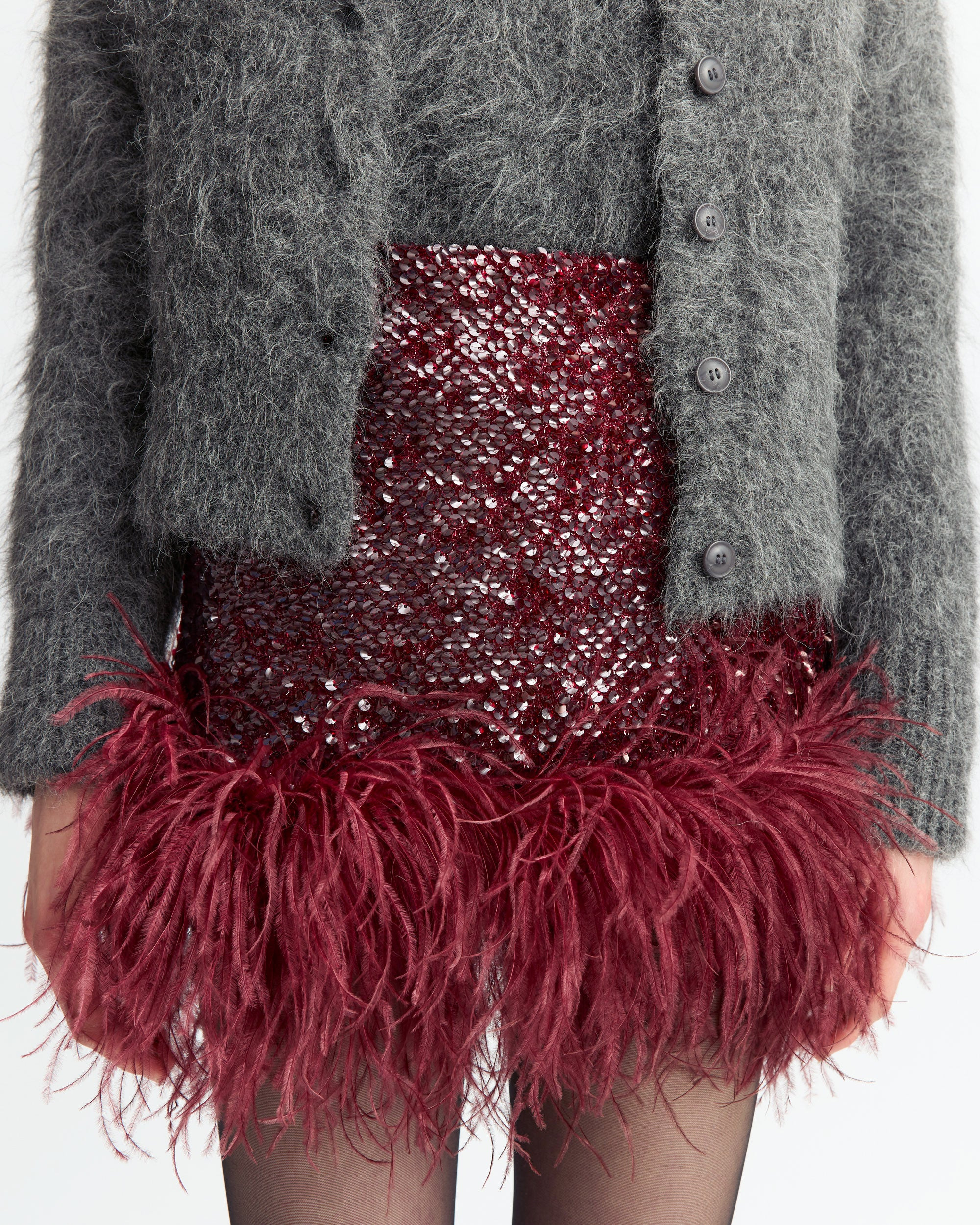 GIACI MINI SKIRT IN TEXTURED SEQUIN - 5