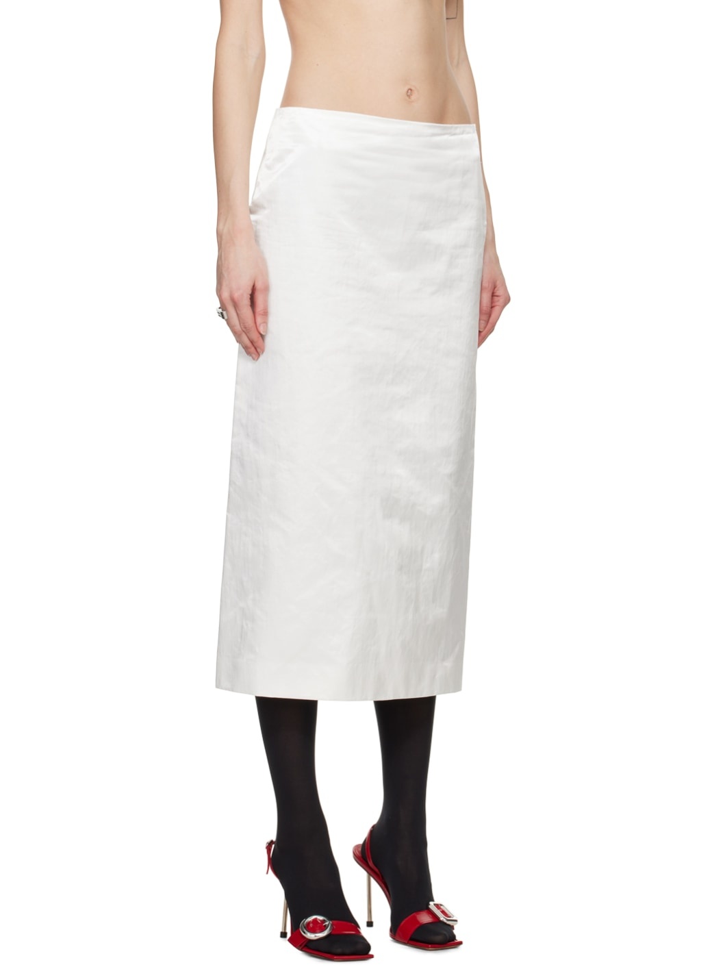 White Cellula Maxi Skirt - 2