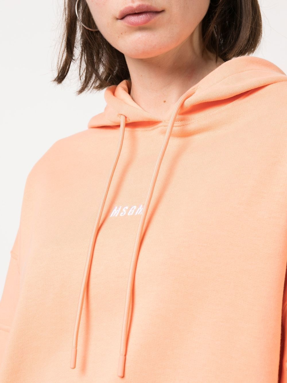 logo-print cotton hoodie - 5