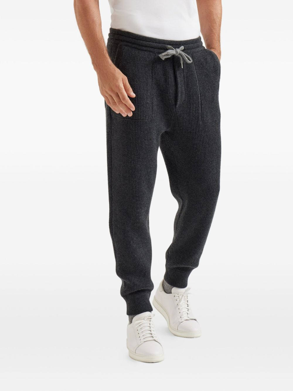 ribbed knit track pants - 3